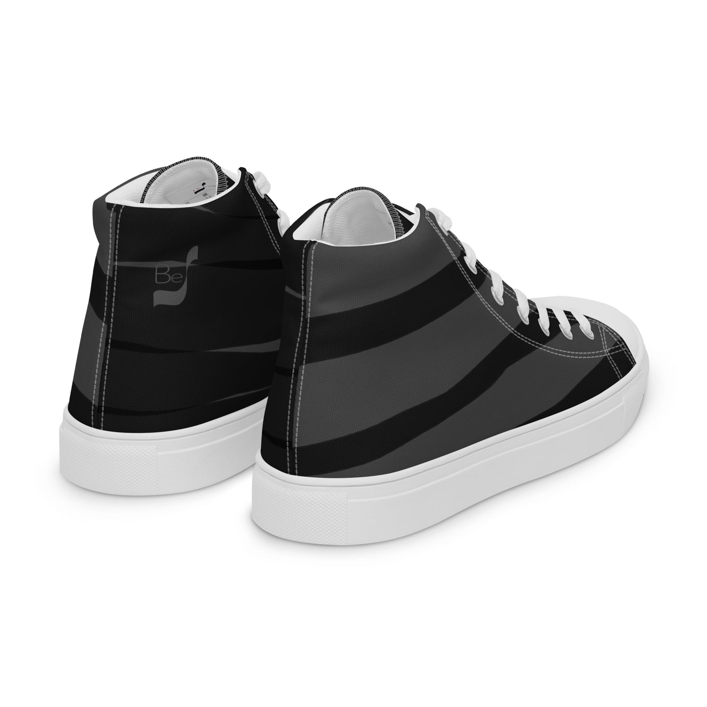 Black H Stripes BeSculpt Women’s High Top Canvas Shoes